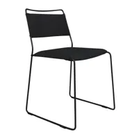 ok design - chaise one wire chair - noir/coussin 100% acrylique détachable/bourre polyuréthane/pxhxp 49x76x56cm/structure noire revêtu par poudre